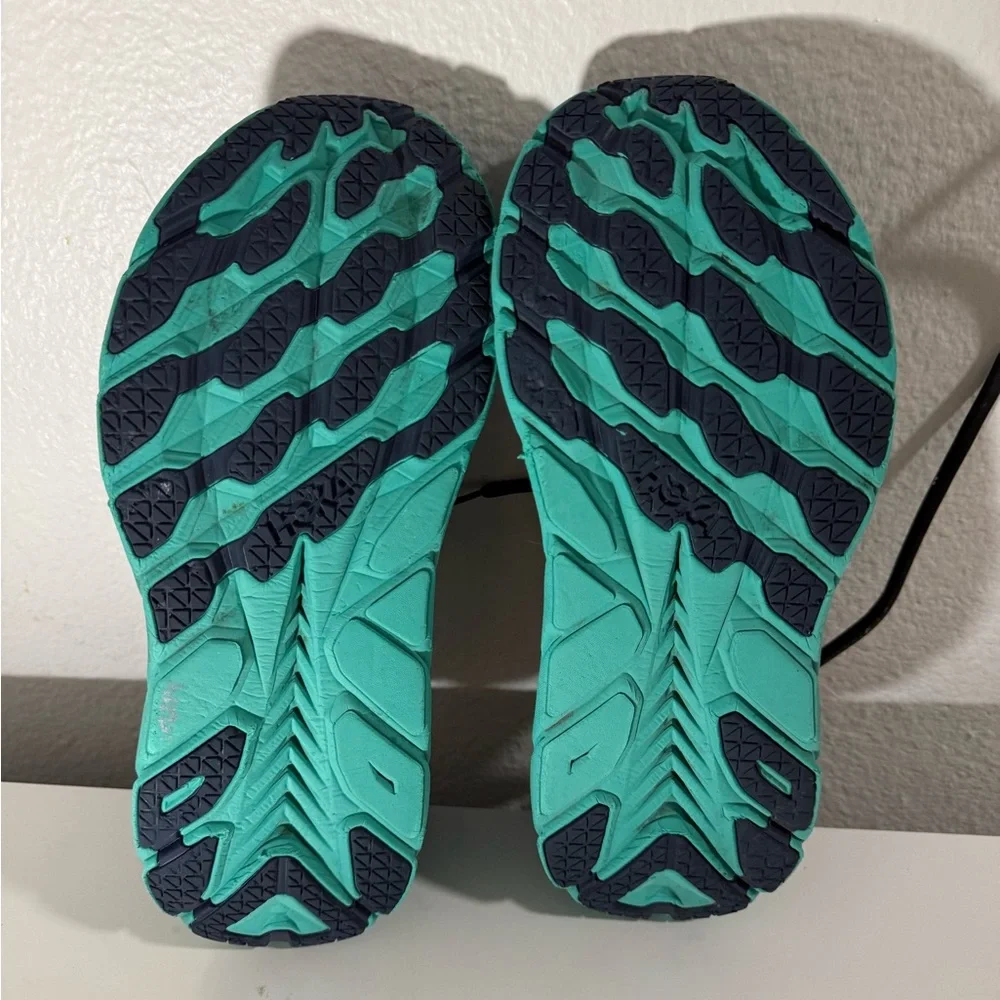Hoka Dark Blue and Aqua Running Shoes - Picture 6 of 7